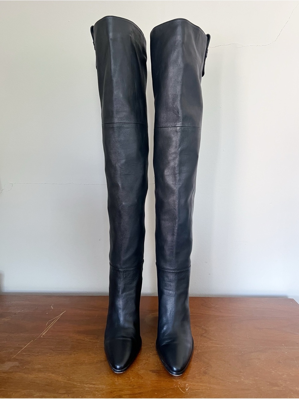 FRAME • Le Mulholland Over The Knee Boot black nappa leather OTK high heel tall - Picture 4 of 16